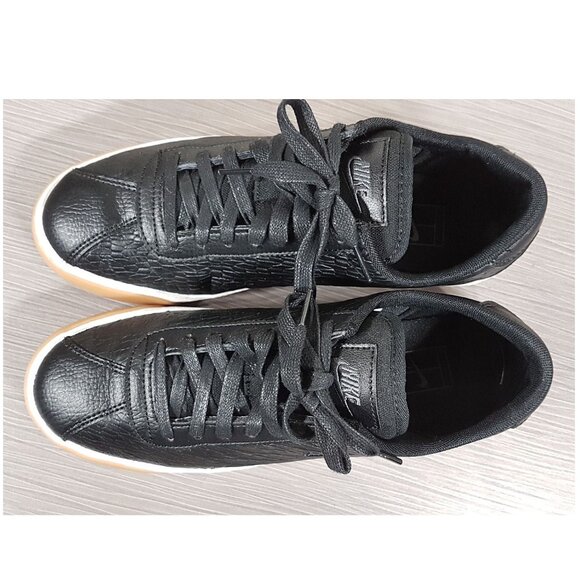 Nike Match Classic Premium Sneakers, Black Textured Leather, Womens Size 9.5 - Picture 8 of 10